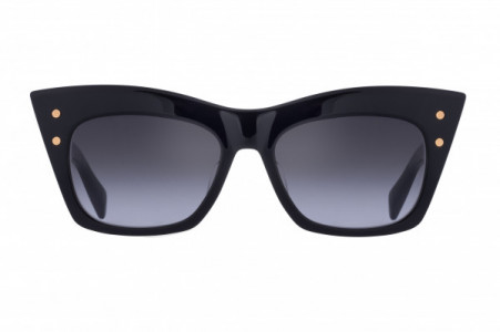 Balmain B - II Sunglasses, Black - Gold w/ Dark Grey to Clear - AR