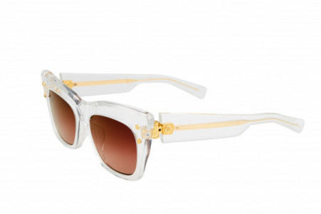 Balmain B - II Sunglasses, Crystal Clear - Gold w/ Rose Gradient Polarized  - AR