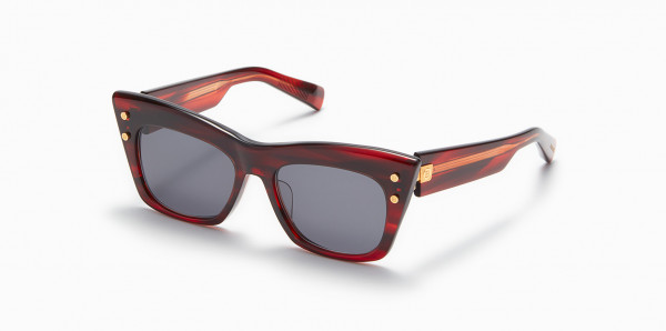Balmain B - II Sunglasses, Red Swirl - Gold w/ Rose Gradient - AR
