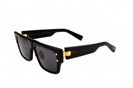 Balmain B - III Sunglasses, Black - Gold w/ Dark Grey - AR
