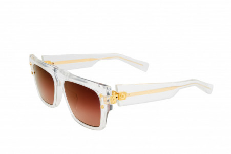 Balmain B - III Sunglasses, Crystal Clear - Gold w/ Rose Gradient Polarized  - AR