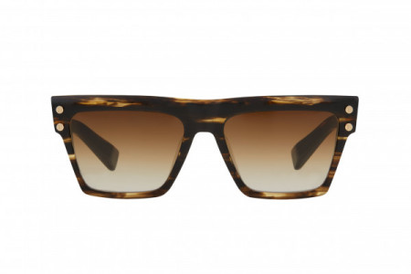 Balmain B - V Sunglasses, Dark Brown Swirl - White Gold w/ Dark Brown to Clear - AR