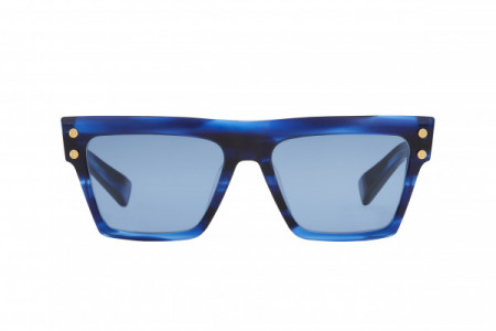Balmain B - V Sunglasses, Blue Swirl - Gold w/ Blue - AR