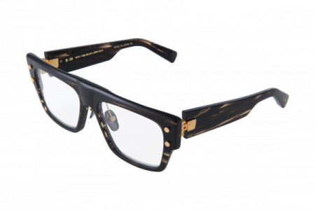 Balmain B-III Eyeglasses, Dark Brown Swirl - Gold  