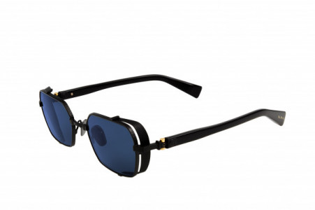 Balmain BRIGADE - III Sunglasses, Matte Black - Grey Camo w/ Blue - AR