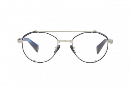 Balmain BRIGADE - IV Eyeglasses, Brushed Silver - Blue Swirl