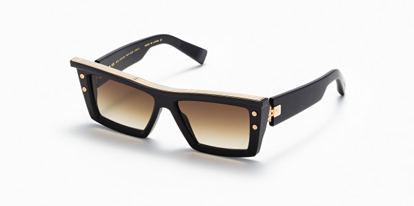 Balmain B-VII Sunglasses, Matte Navy - White Gold w/ Dark Brown to Clear - AR