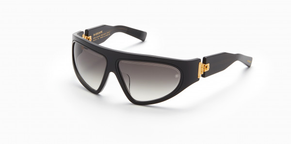 Balmain B - ESCAPE Sunglasses, Black Crystal - Gold w/ Dark Grey to Clear - AR