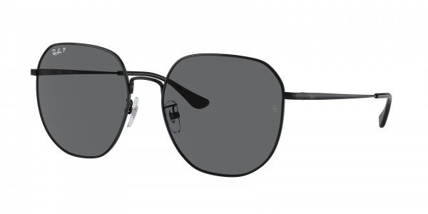 Ray-Ban RB3680D Sunglasses, 002/81 BLACK DARK GREY POLAR (BLACK)
