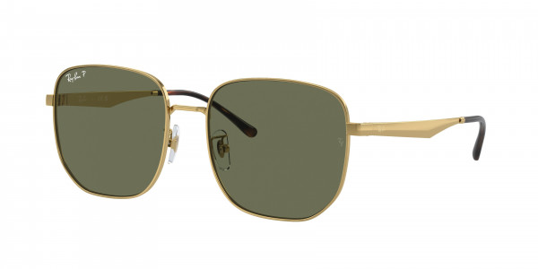 Ray-Ban RB3713D Sunglasses, 001/9A ARISTA DARK GREEN POLAR (GOLD)