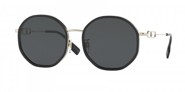 Burberry BE3127D Sunglasses, 110987 BLACK GREY (BLACK)