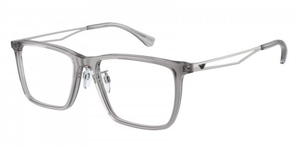 Emporio Armani EA3214D Eyeglasses, 5075 SHINY TRANSPARENT GREY (GREY)