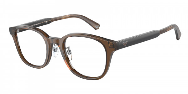 Emporio Armani EA3216D Eyeglasses, 5307 TRANSPARENT BROWN (BROWN)
