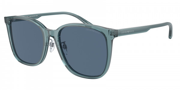 Emporio Armani EA4206D Sunglasses, 593480 SHINY TRANSPARENT BLUE DARK BL (BLUE)
