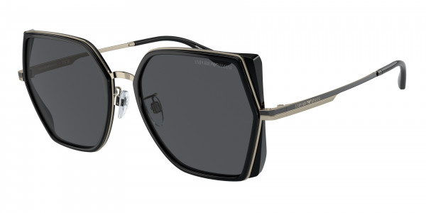 Emporio Armani EA2142D Sunglasses, 301387 SHINY PALE GOLD/BLACK DARK GRE (GOLD)