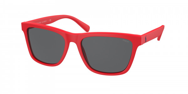 Polo PH4167F Sunglasses, 525787 MATTE RED DARK GREY (RED)