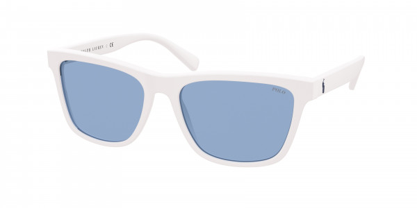 Polo PH4167F Sunglasses, 547172 MATTE WHITE LIGHT BLUE (WHITE)