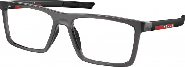 Prada Linea Rossa PS 02QV Eyeglasses, 01D1O1 TRANSPARENT ANTHRACITE (GREY)