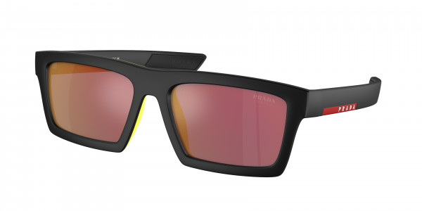 Prada Linea Rossa PS 02ZSU Sunglasses, 1BO10A MATTE BLACK DARK GREY MIRROR R (BLACK)