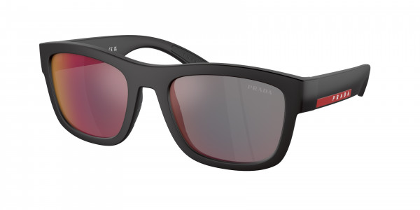 Prada Linea Rossa PS 01ZSF Sunglasses, DG008F BLACK RUBBER DARK GREY MIRROR (BLACK)