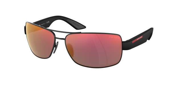 Prada Linea Rossa PS 50ZS Sunglasses, 1BO10A MATTE BLACK DARK GREY MIRROR O (BLACK)