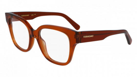 Ferragamo SF2952N Eyeglasses, (261) TRANSPARENT CARAMEL