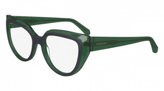 Ferragamo SF2984 Eyeglasses, (318) TRANSPARENT GREEN/VIOLET