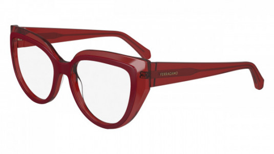Ferragamo SF2984 Eyeglasses, (613) TRANSPARENT RED/RED