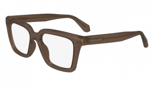 Ferragamo SF2985 Eyeglasses, (207) TRANSPARENT DARK BROWN