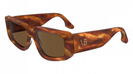 Victoria Beckham VB670S Sunglasses, (223) STRIPED BLONDE HAVANA