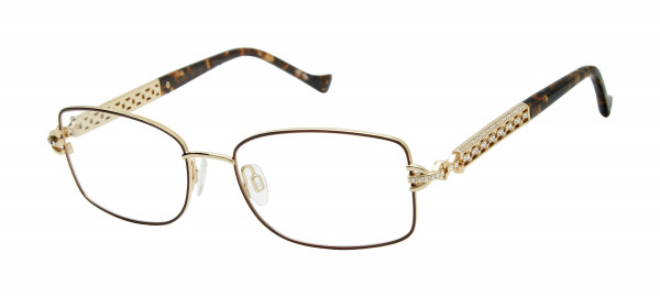 Tura TE286 Eyeglasses, Brown/Gold (BRN)