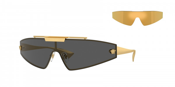 Versace VE2265 Sunglasses, 100287 GOLD DARK GREY (GOLD)
