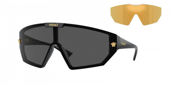 Versace VE4461 Sunglasses, GB1/87 BLACK DARK GREY (BLACK)