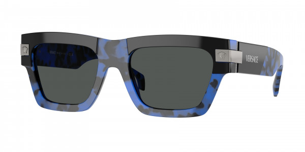 Versace VE4464F Sunglasses, 545887 HAVANA BLUE DARK GREY (BLUE)