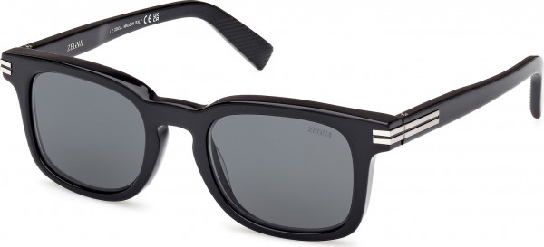 Ermenegildo Zegna EZ0230 Sunglasses, 01A - Shiny Black / Shiny Black