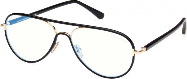 Tom Ford FT5897-B Eyeglasses, 001 - Shiny Black / Shiny Black
