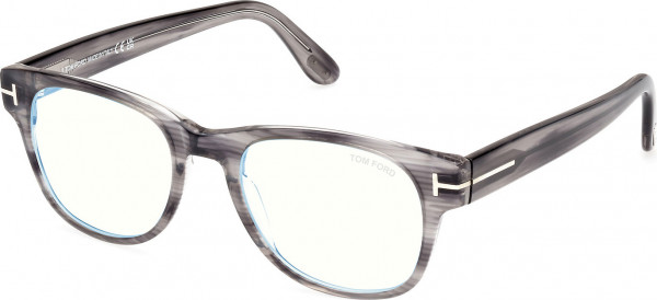 Tom Ford FT5898-B Eyeglasses, 020 - Grey/Striped / Shiny Grey
