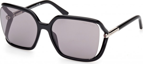 Tom Ford FT1089 SOLANGE-02 Sunglasses, 01C - Shiny Black / Shiny Black