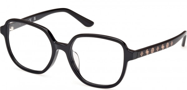 Guess GU50154-D Eyeglasses, 001 - Shiny Black / Shiny Black