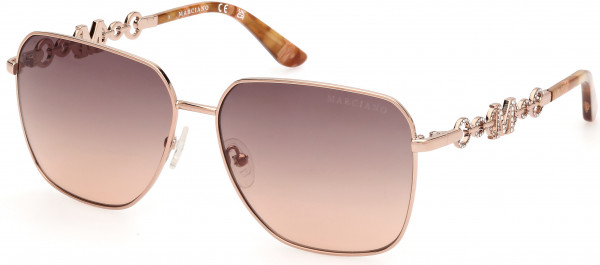 GUESS by Marciano GM00004 Sunglasses, 28F - Shiny Rose Gold / Gradient Brown