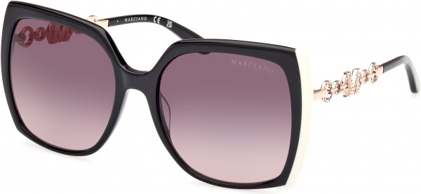 GUESS by Marciano GM00005 Sunglasses, 01B - Shiny Black  / Gradient Smoke