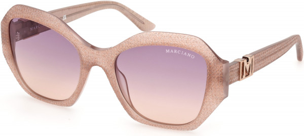 GUESS by Marciano GM00007 Sunglasses, 57Z - Shiny Beige / Gradient Or Mirror Violet