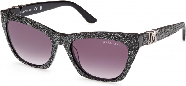 GUESS by Marciano GM00008 Sunglasses, 01B - Shiny Black  / Gradient Smoke