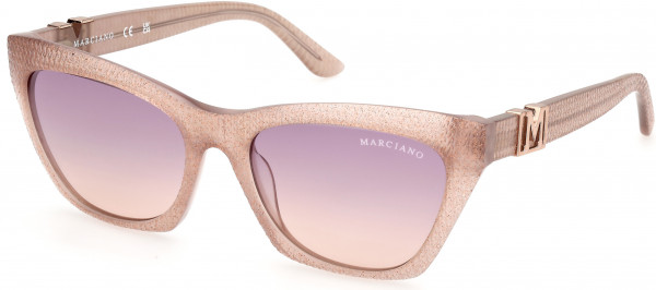 GUESS by Marciano GM00008 Sunglasses, 57Z - Shiny Beige / Gradient Or Mirror Violet