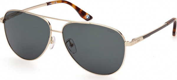 BMW Eyewear BW0054-H Sunglasses, 32N - Shiny Pale Gold / Shiny Pale Gold