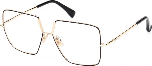 Max Mara MM5120 Eyeglasses, 001 - Shiny Black / Shiny Pale Gold