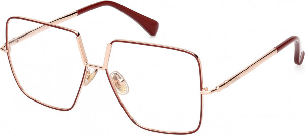 Max Mara MM5120 Eyeglasses, 066 - Shiny Dark Red / Shiny Rose Gold