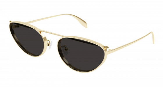 Alexander McQueen AM0424S Sunglasses, 001 - GOLD with GREY lenses