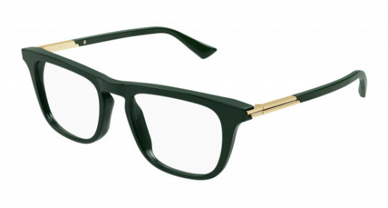 Bottega Veneta BV1264O Eyeglasses, 004 - GREEN with TRANSPARENT lenses