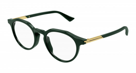 Bottega Veneta BV1263O Eyeglasses, 004 - GREEN with TRANSPARENT lenses